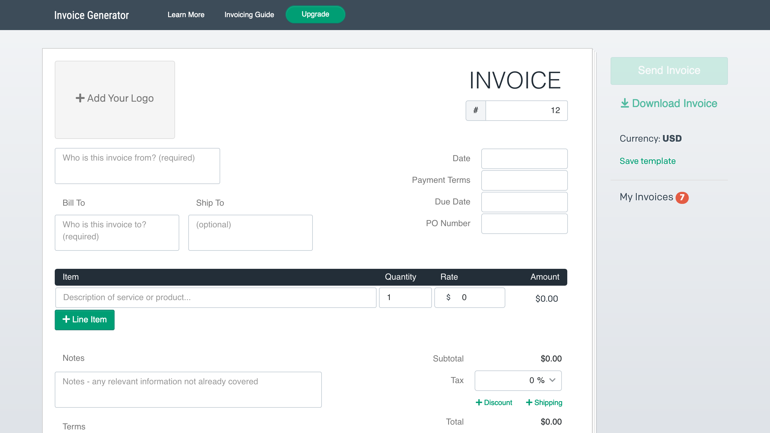 Invoice Generator Template